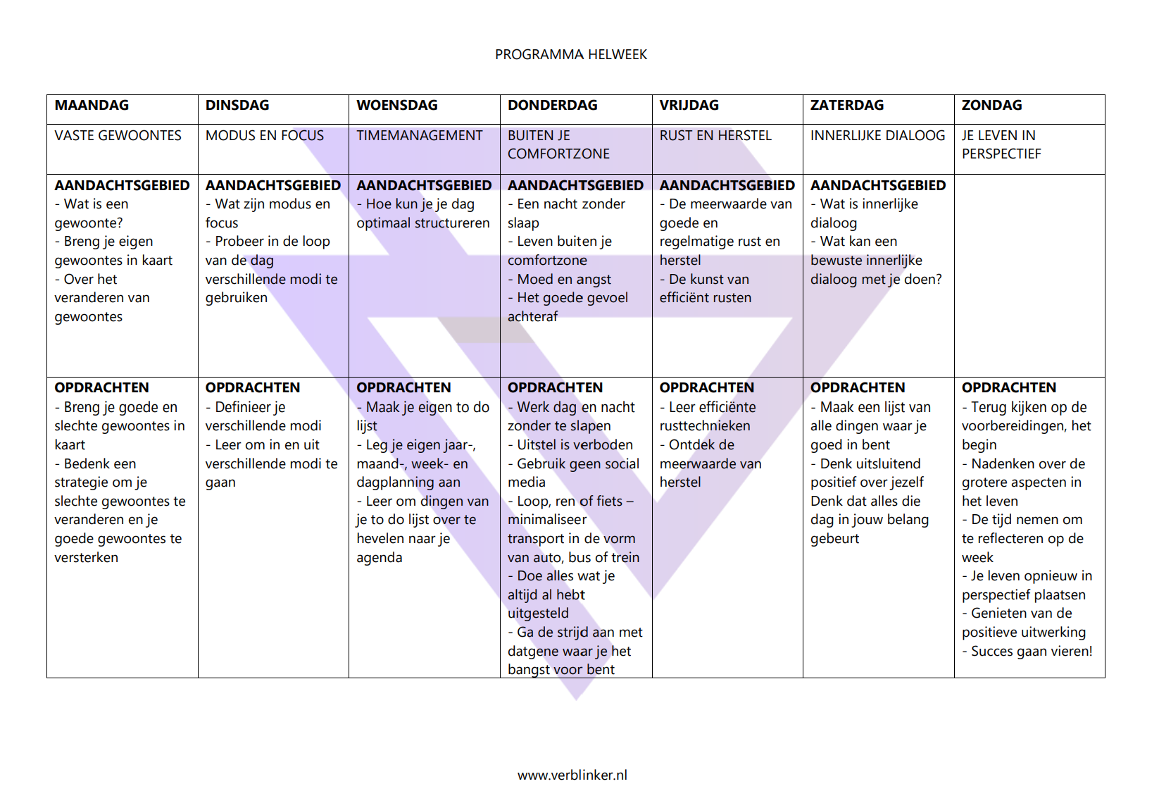 Programma Helweek Verblinker